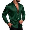 Men's Color Shirt Jacket Casual Loose Fit Breathable Long Sleeve Lapel Collar for Spring and Fall