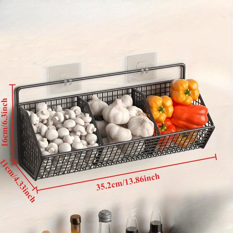 1PC with 2 patches, multi-function kitchen storage rack, punch-free hanging storage rack, wall drain basket storage rack