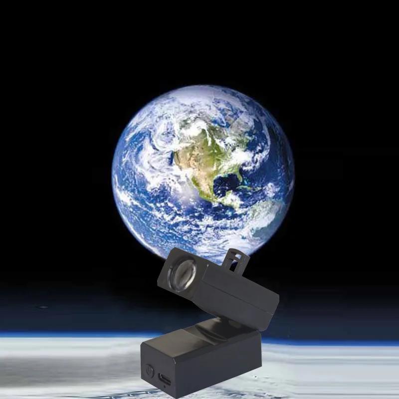 Rechargeable Projector Lamp Earth & Moon Night Light Projector, Creative Atmosphere Lamp for Home Decor