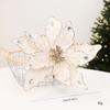 DIY Decoration Fake Flower 22cm Xmas Tree Decorations New Glitter Poinsettia  Christmas Gift