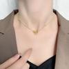 Bow Titanium Steel Necklace Women'S Niche Design Accessories Simple Versatile Light Luxury Premium Clavicle Chain