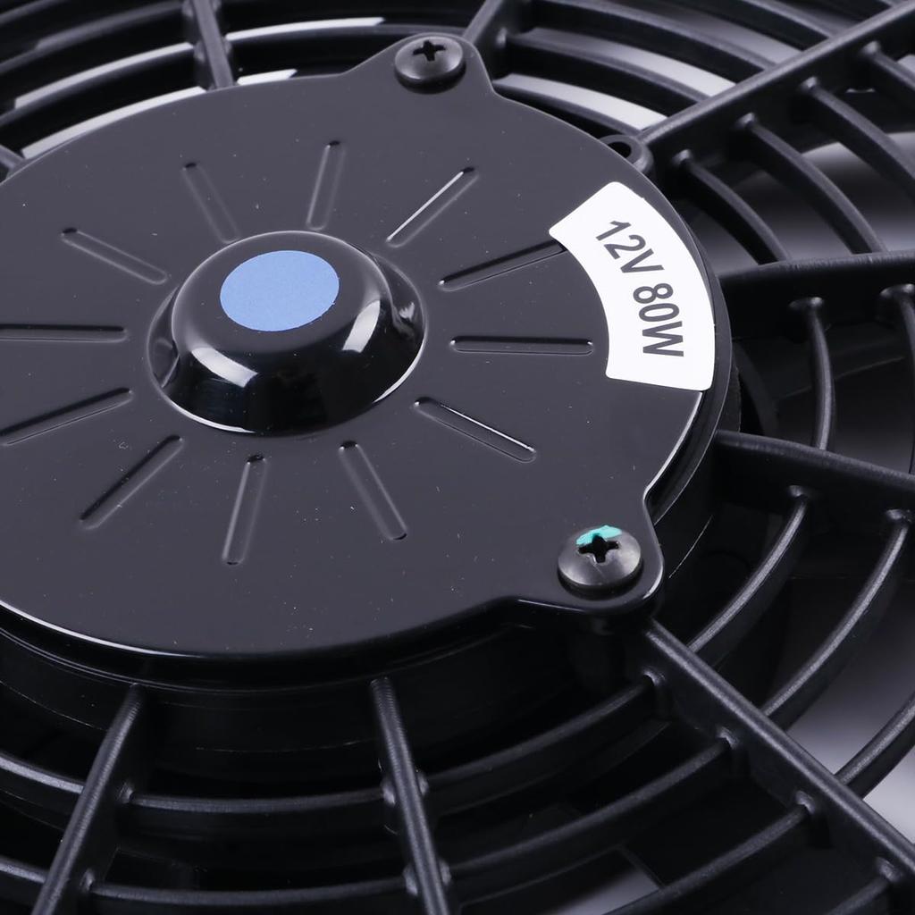 ZAP Performance 12-inch Engine Cooling Fan, Electric Radiator, Universal Slim Pull-Type Cooling Fan, Push-Pull Engine Kit, 12V, 80W Power, Universal E