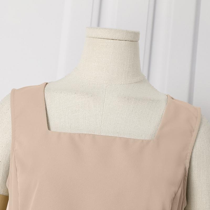 VONDA Letnia damska sukienka Mini bez rękawów z kwadratowym kołnierzem