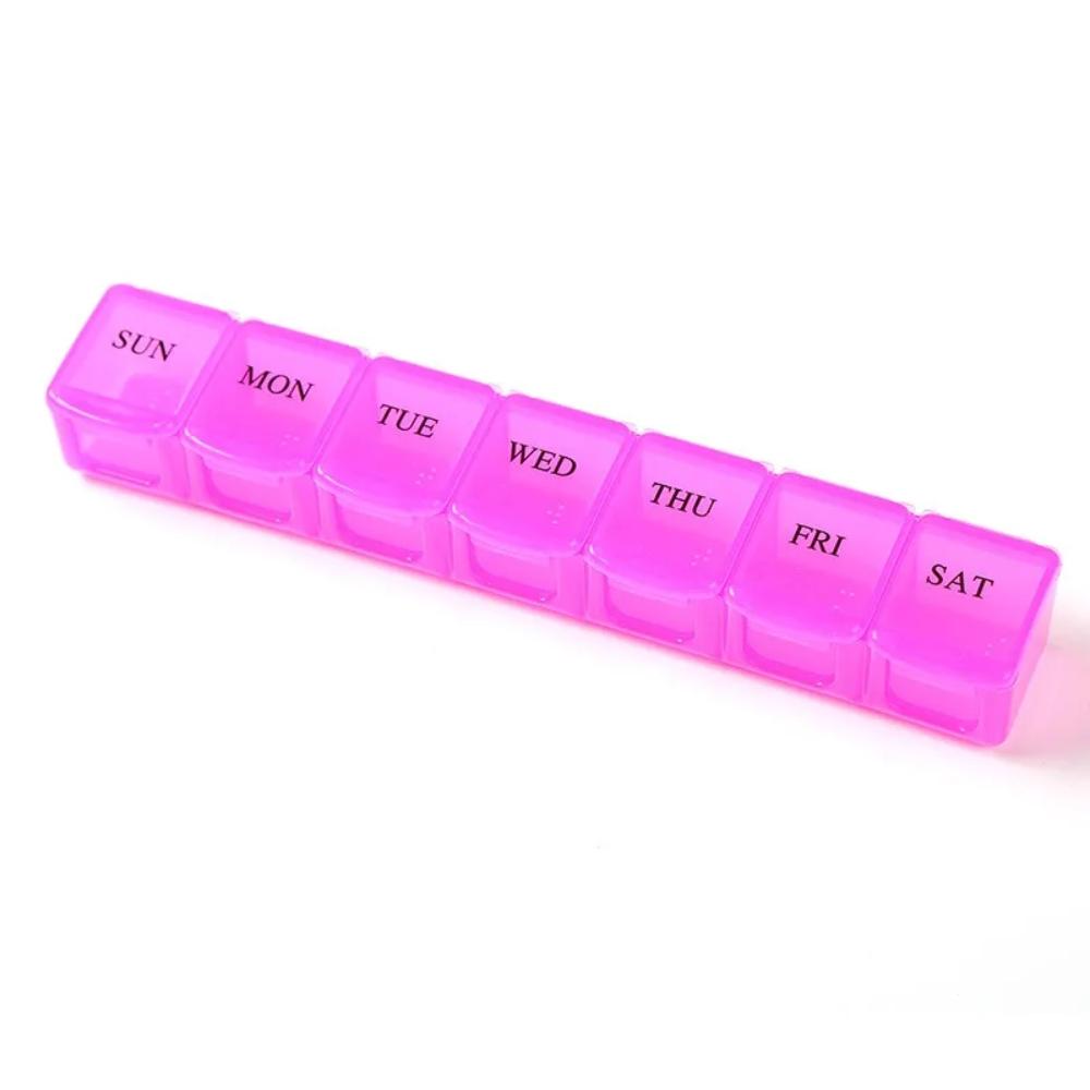 New Premuim Portable Hot Weekly 7 Day 7 Grids Pill Cases Organizer Storage Container Box for Travel Medicine Vitamin Fish Oils