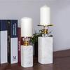 Marble Candle Holder Metallic Gold Candlestick Desktop Accessories Candelabrum Candle Stick Holder Wedding Decorations