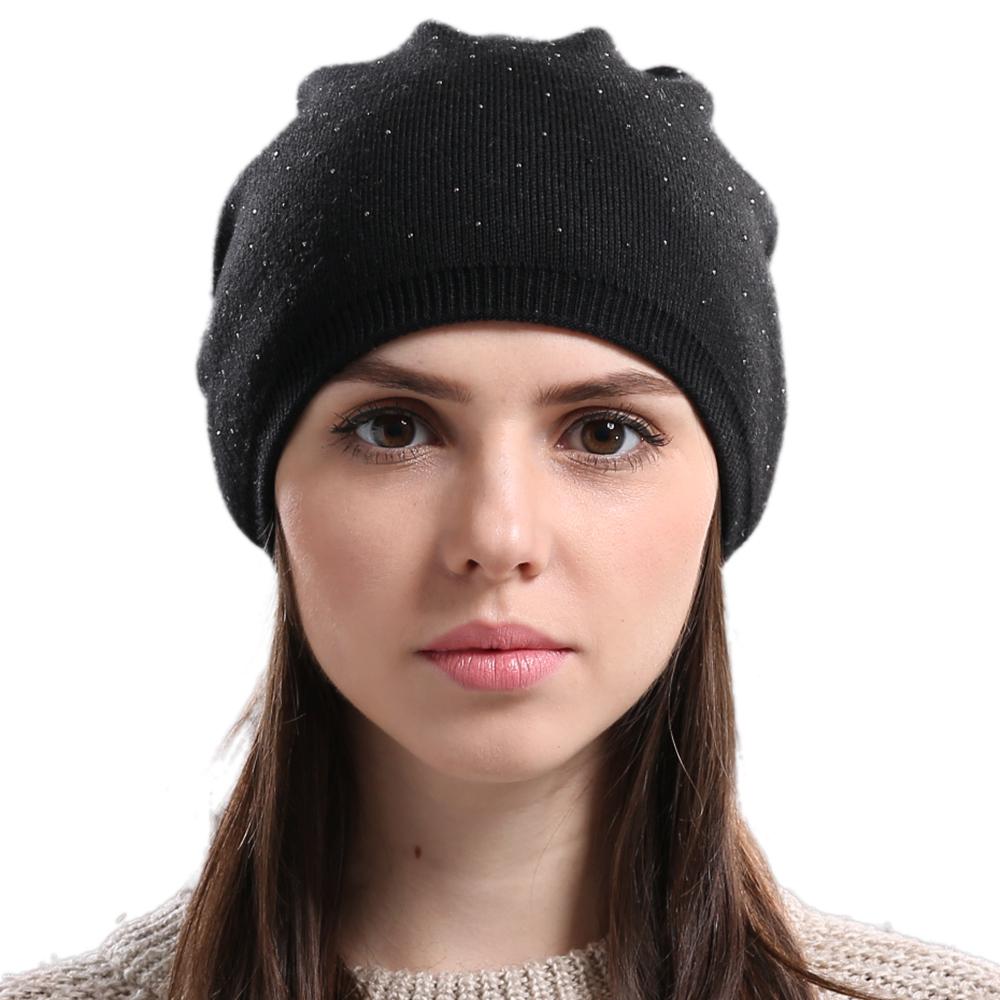 Buy Women's Winter Hat Knitted Wool Beanie Female Fashion Skullies