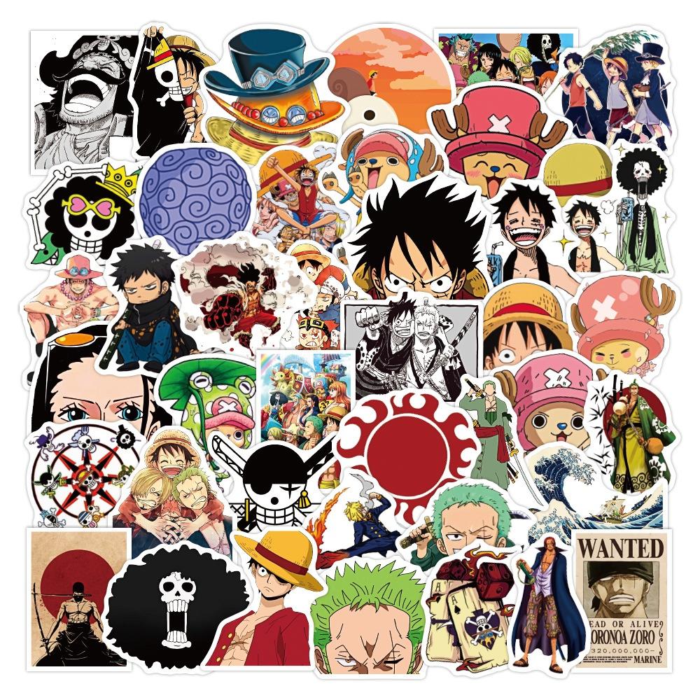 15/50PCS New ONE PIECE Anime Graffiti Stickers Phoe Suitcase Guitar Decal Laptop Skateboard Car Waterproof Sticker Gift For Kids