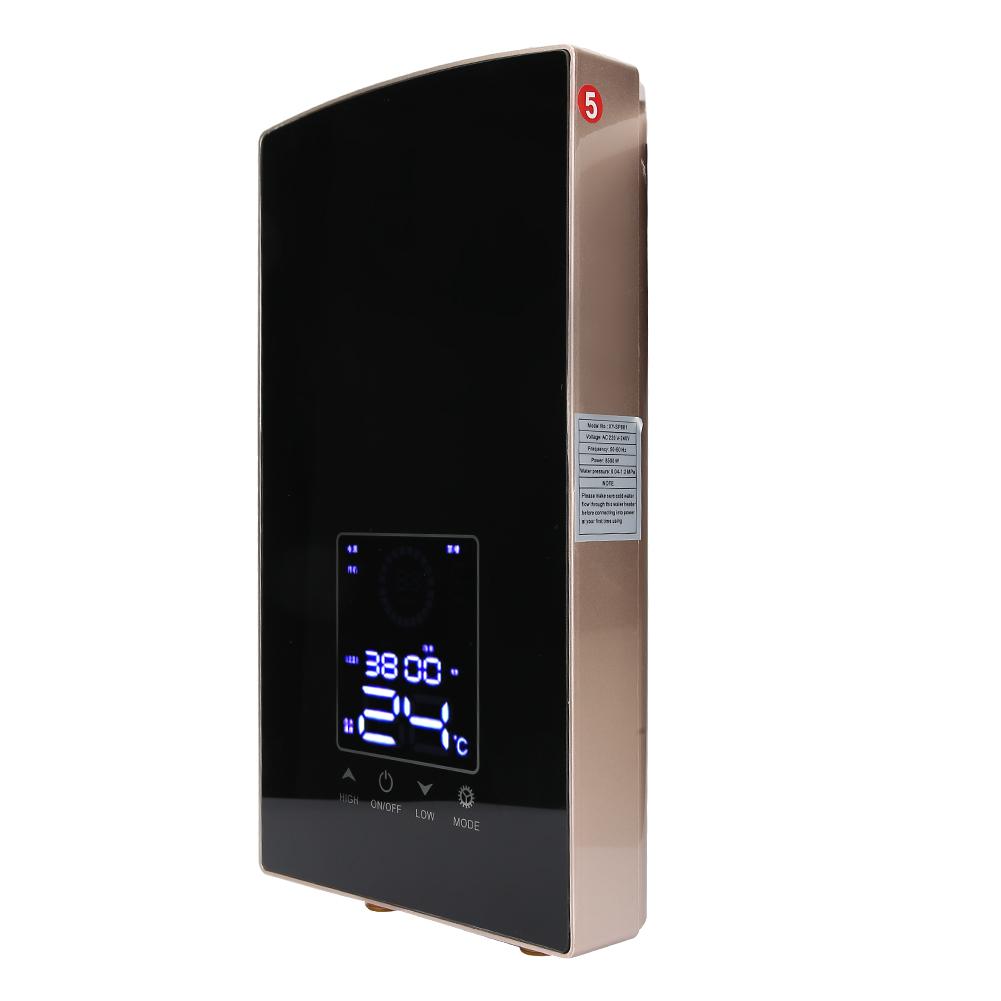 An der Wand montierter, sprachgesteuerter, elektrischer Sofort-Warmwasserbereiter für Badezimmer, 220–240 V