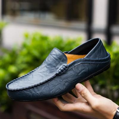 Summer Fashion Men Loafers Italian Casual Luxury Brand Men Shoes Genuine Leather Light Breathable Slip On Boat Shoes