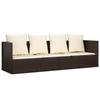 VidaXL Outdoor Lounge Bed with Cushions Brown Woven Resin 319563