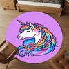 1PC Rainbow Unicorn Round Chair Mat Area Rug - Non-Slip, Floor Mat for Office, Bedroom, and Indoor Decor -Gift D1127180