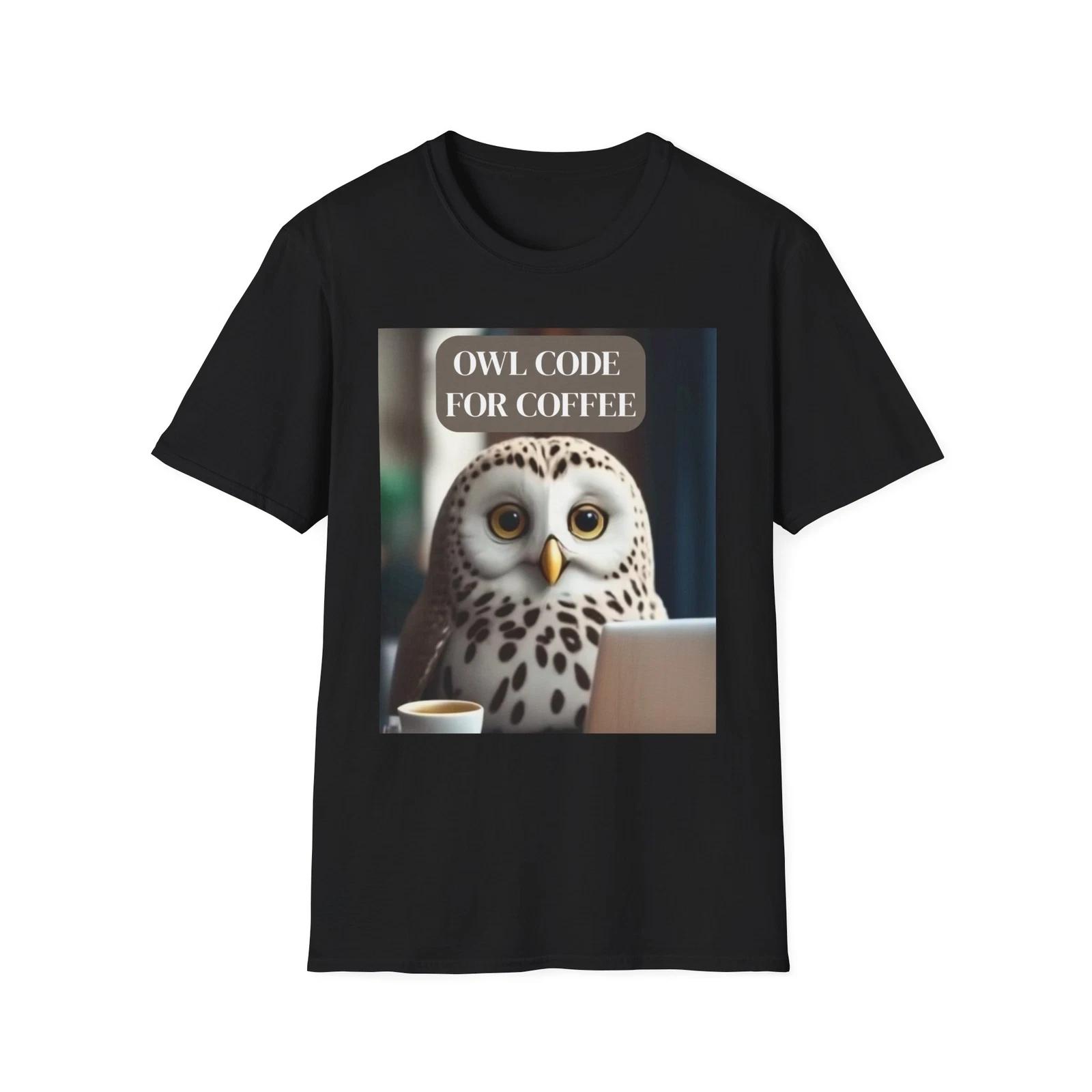 Coffee Lover s Owl T-Shirt, Cute Animal Tee, Gift for Owl Lovers, Coffee-Themed S