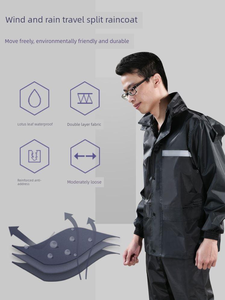 Motorcycle Raincoat Top Single-Piece Split Set Raincoat Rain Pants Men's Rainstorm Prevention Riding Protective Express Delivery outside Buy ^