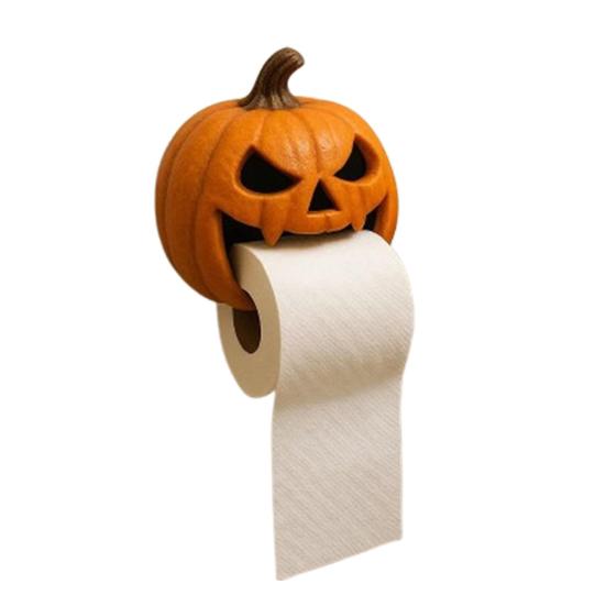 Halloween Pumpkin Napkin Holder Toilet Paper Organizer Spooky Bathroom Decor Stand Party Home Decoration