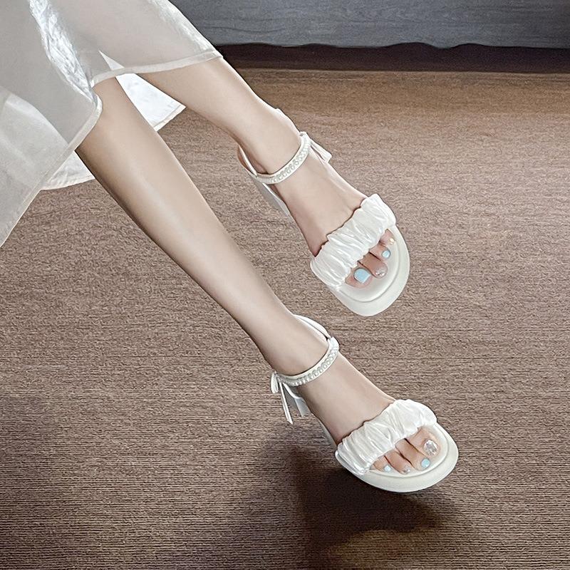 Sandals Women's New Summer Skirt Fashion Word with Thick Heel High Heel Sandals