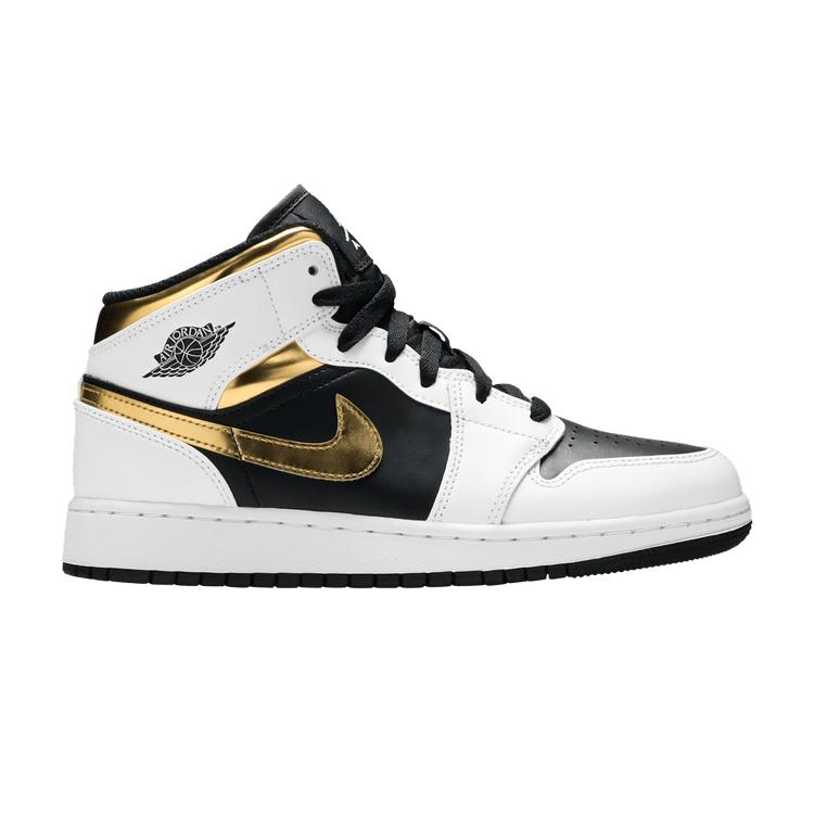Jordan 1 Mid White Gold Black (GS) 37.5