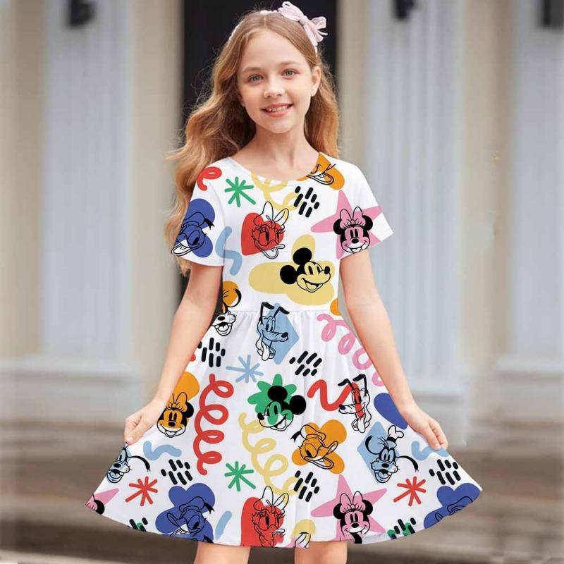 Miceky Mouse Women's Short Sleeved Dress Cosplay Dress Costume 3D Printing Casual Street