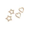 14K Gold-Filled Peach Heart Pentagram Spring Clasp Pendant for DIY Jewelry Necklace.