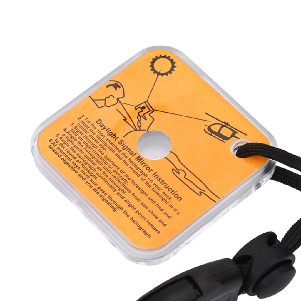 Outdoor Multifunctional Survival Emergency Rescue Reflective Signal Mirror Tool