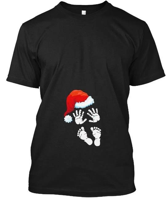 Baby Santa Claus Christmas Pregnancy T Shirt Made In the USA Size S To 5XL