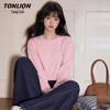 TonLion Women's Pure Cotton Loose Fit Long Sleeve T-Shirt