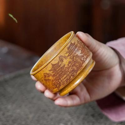 Purple Clay Landscape Teacup Ancient Tea Bowl Tea Pair Tea-tasting Personal Cup Chazhan Master Cups Tea Services