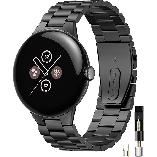 Miimall Compatible for Google Pixel Watch 4 2025/3 41mm Metal Bands, No Gap Upgraded Stainless Steel Metal Wristband Business Strap for Google Pixel чёрный