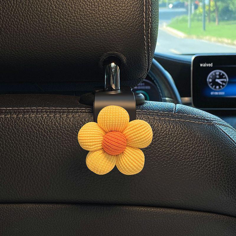 Universal Cute Flower Car Seat Back Hook - No Installation, Strong Load Bearing, Multifunctional Storage