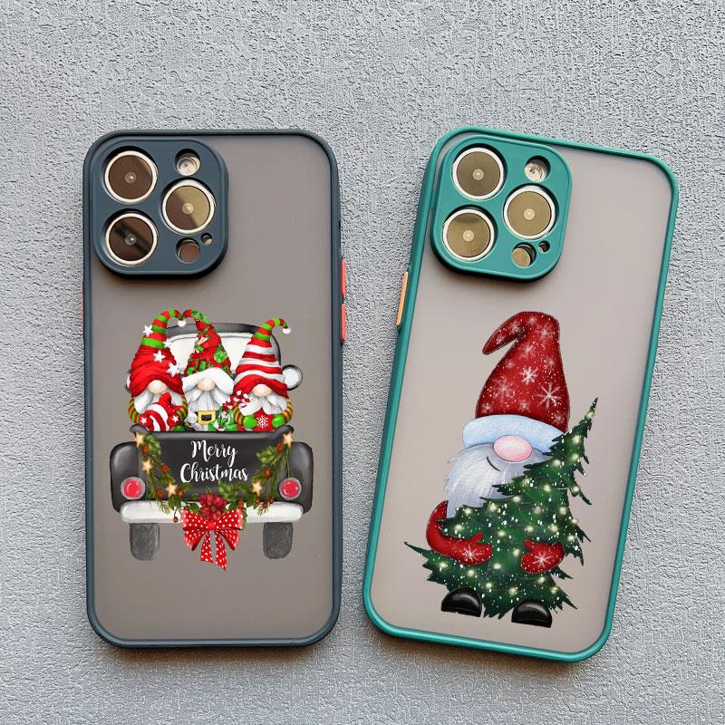 Coque de téléphone Arbre de Noël Joyeux Père Noël Pour iphone 15 14 13 12 11 Pro Max Mini XS XR X 8 Plus Paysage Coques Arrière Anti-Choc