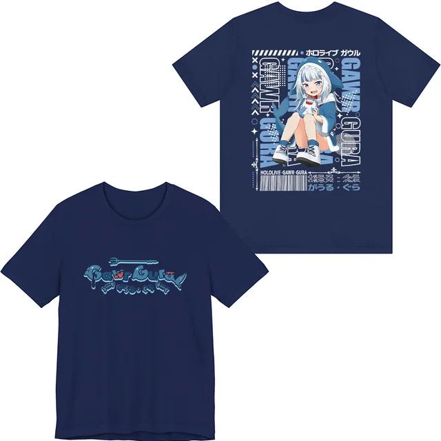Hololive Gawr Gura Merch Anime Tee Printed Shirt Men Women Unisex Tshirt Short Sleeve Top Clothing S