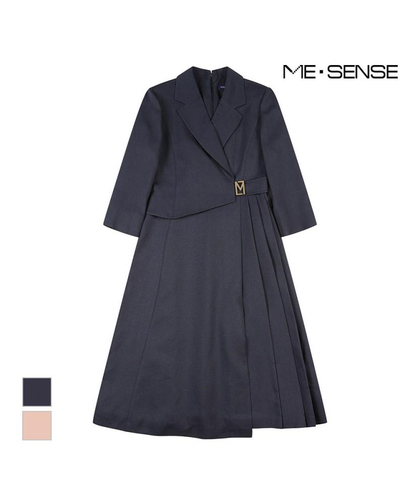 MESENSE Logo Embellished Side Pleated Dress_Mb43Opm182Z