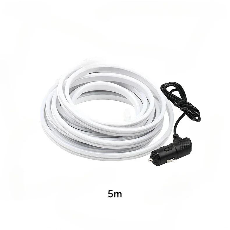 Car 5M Trunk Light Strip LED Atmosphere Lamps with Cigarette Lighter Decorative Lighting Scalable Universal SUV Suit For Model Y