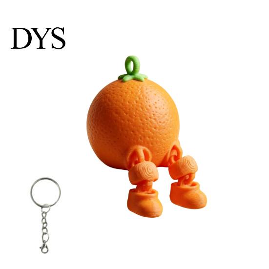 Short Leg Fruit Design 3D Printed Figure Collectible Figurine Cute Banana Orange Blueberry Cherry For Adults Shelf Ornament with Dangling Legs