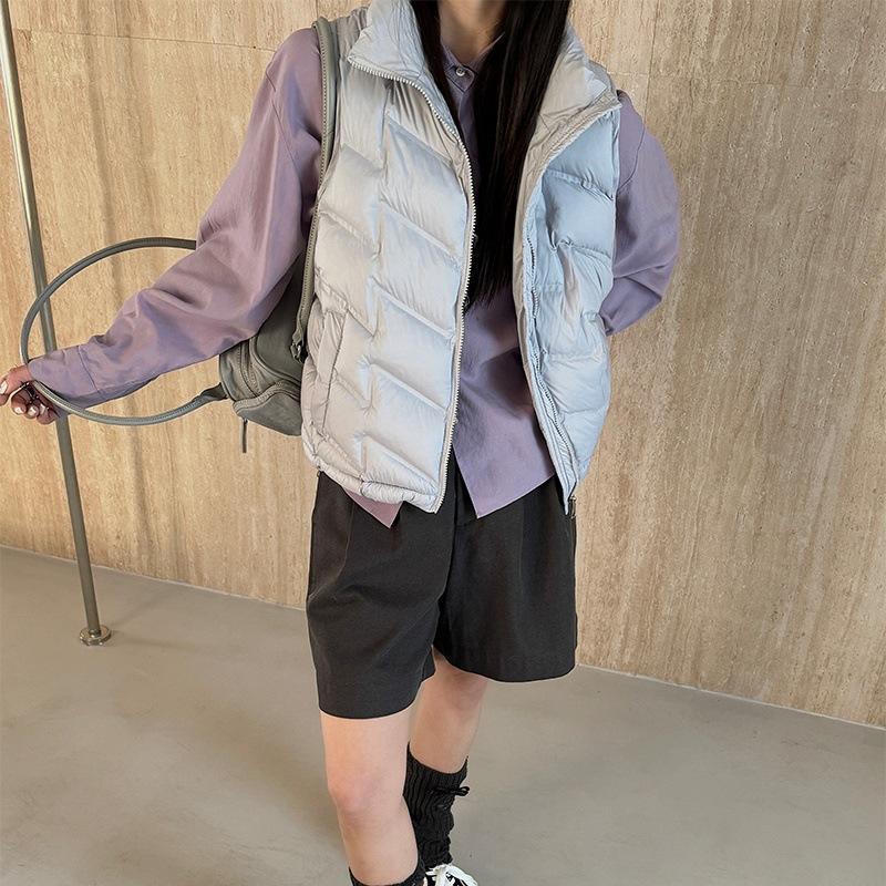 

Down Cotton Vest Women s Autumn and Winter New Korean Style Loose Cotton Waistcoat Solid Color Vest Jacket XXL