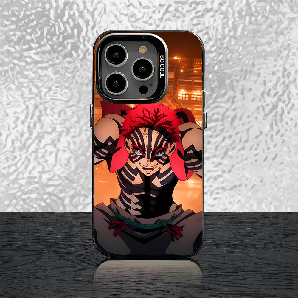 D-Demon S-Slayer Infinity Castle Case For iPhone 16,15,14,13,12,11,Pro,XS,Max,Plus,Mini,SE Black Candy Matte Shockproof Cover