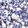 20-30pcs 6/8/10/12mm Ceramic Round Beads Colored Flower Pattern Jingdezhen Porcelain Beads For DIY Bracelet Necklace Accessories