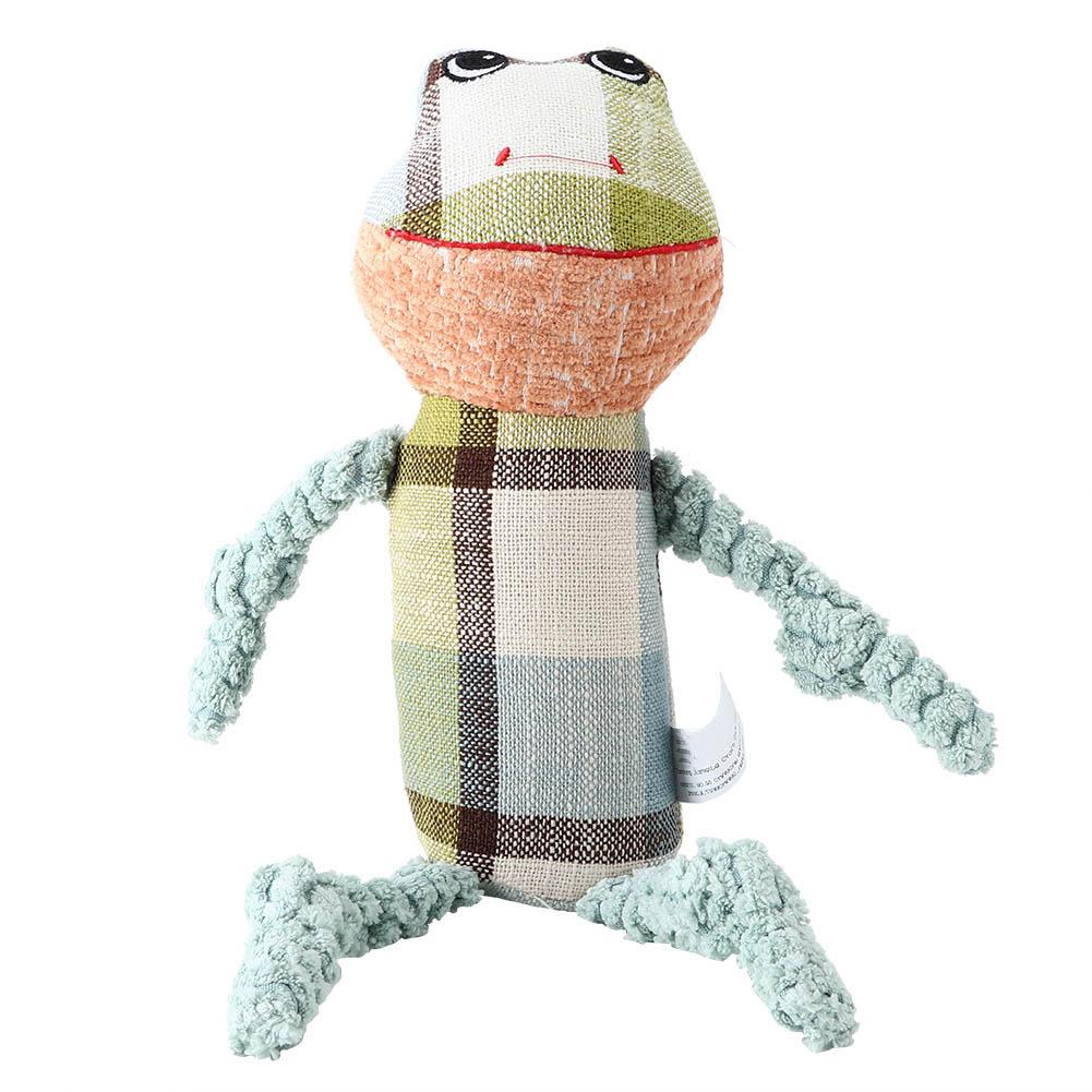 

Soft Plush Pet Chew Toy Cartoon Animal Shape Sound Toys Puppy Dog Gifts(Frog)