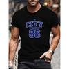 European Sizes CITY CREW 86 American Street Style, Lightweight Round-neck Short-sleeved, New Arrivals In Spring, Men's Wear
