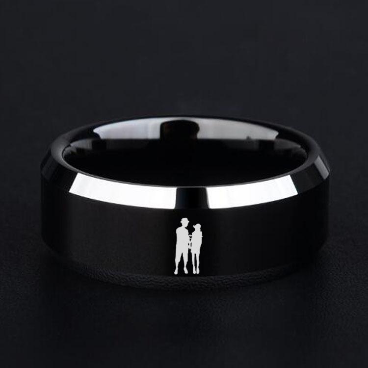 Punk Vintage Siyah bıçak alev Desen Erkek Yüzük Paslanmaz Çelik Titanyum Yüzükler Erkekler Kadınlar için Alyanslar