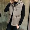 Herbst- und Winter Herrenweste mit Kapuze Übergröße Weste Sportjacke Verdickte Thermoweste