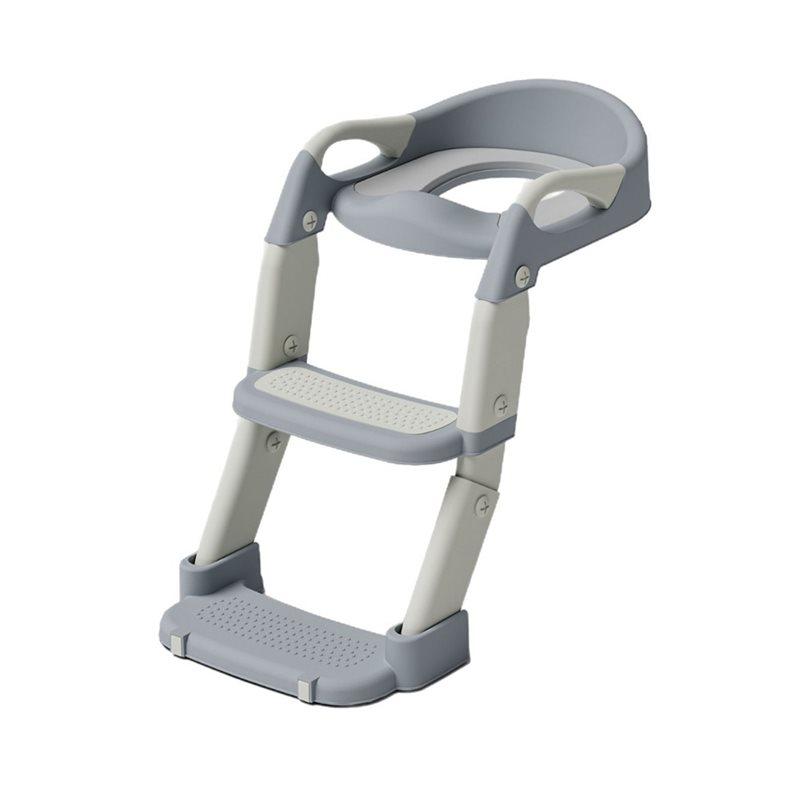 

Adjustable Toddler Toilet Seat 2-In-1 Potty Chair& Training Seat With Step Stool Ladder, Adjustable Height серый