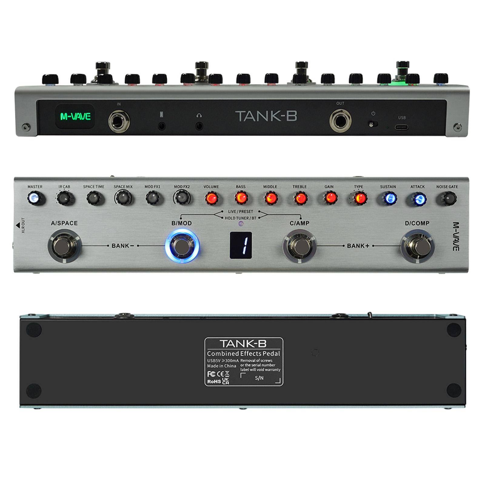 

Педаль эффектов для гитары, 3-полосный эквалайзер, сбалансированный выход XLR, 3 задержки, 3 ревербератора, педаль эффектов для электрогитары BT чёрный