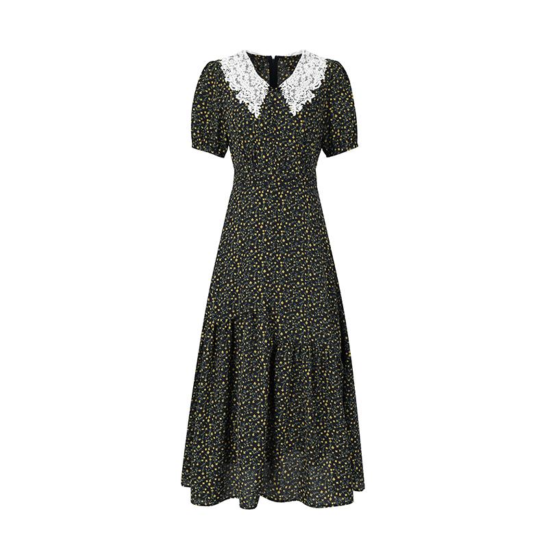 SOUP V-Neck Printed Collar Dress (Sz5Op90)