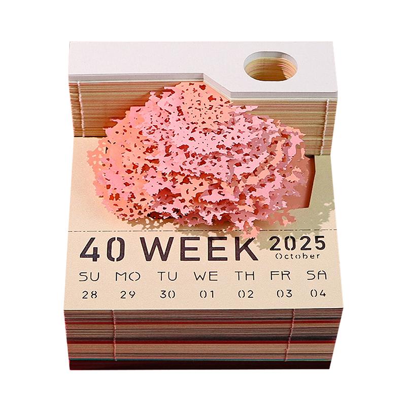 

Tree Desk Calendar With Led Lights 2025 Calendar Memo Pad Creative Desk Calendar Diy Notes Notepad 3D Art Calendar Paper Carving A1