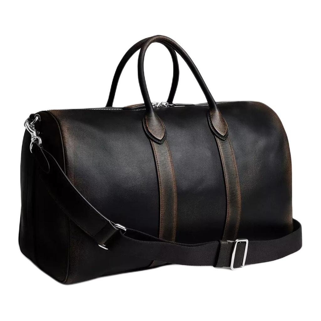 Coach Compass 45 Zipper Closure Detachable Shoulder Strap Leather Tote Bag Large Unisex Tote Bag Dark-Brown CES35-Y4B