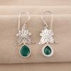 Green Onyx Gemstone 925 Sterling Silver Handmade Jewelry Dangle Earrings 1.84" May Birthmonth Jewelry For Women CE-23-15