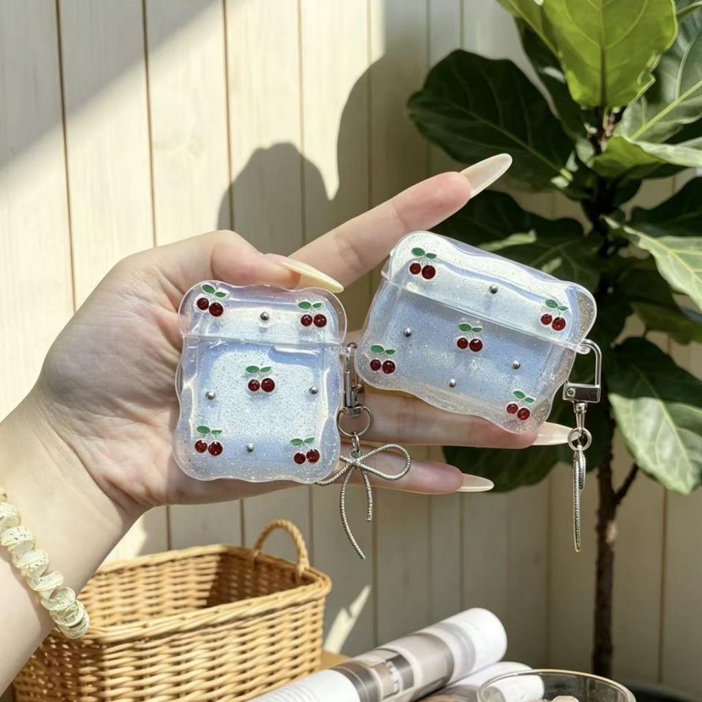 Epoxy girl bow for apple AirPods 1 earphone case wave piece AirPods pro1 protective case