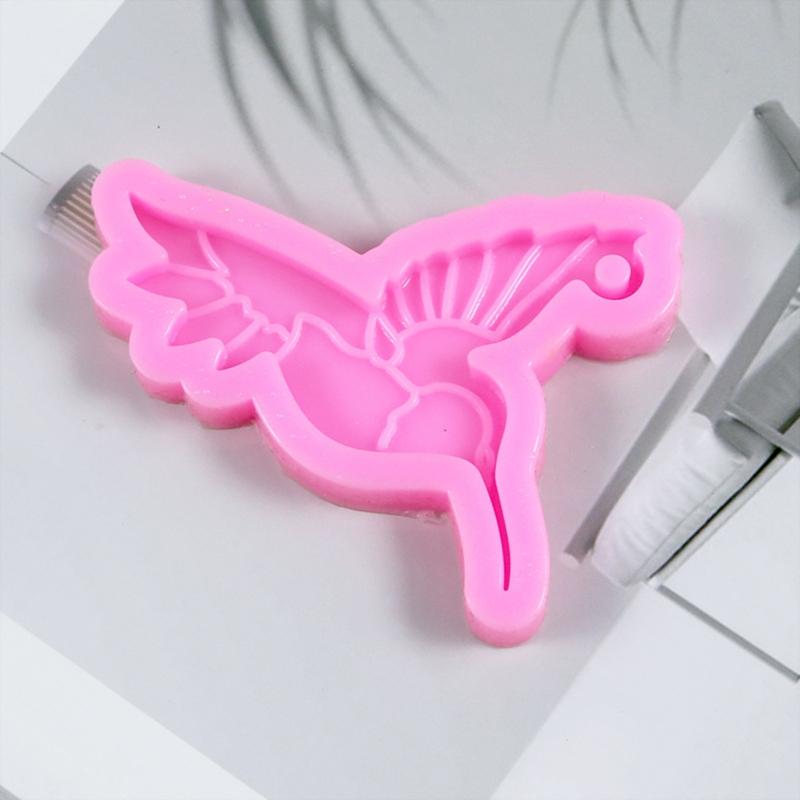 Hummingbird Keychain Silicone Mold Keychain Charms Epoxy Resin Casting Molds for w/  Hole for DIY Crafts Jewelry Making