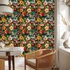 Wallpaper Stained Glass Flowers Gold and Bottle Green 50x1000