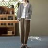 Cotton Jacket Women Summer Long Sleeve Striped Women's Dress Comfortable Stretchy Loose Short Jacket Women